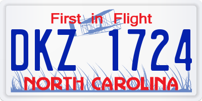 NC license plate DKZ1724