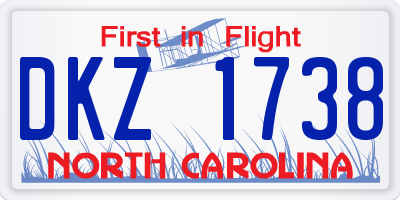 NC license plate DKZ1738