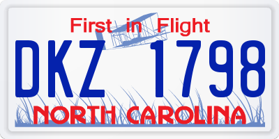 NC license plate DKZ1798
