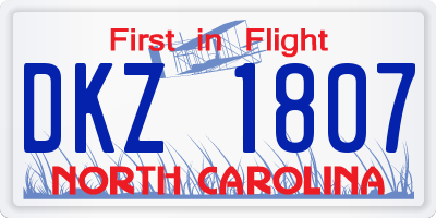 NC license plate DKZ1807