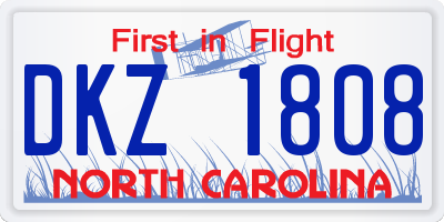 NC license plate DKZ1808