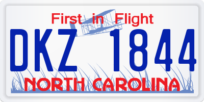 NC license plate DKZ1844