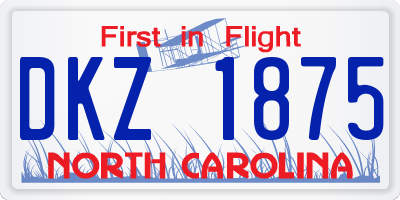 NC license plate DKZ1875