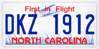 NC license plate DKZ1912