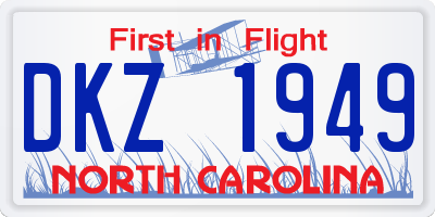NC license plate DKZ1949