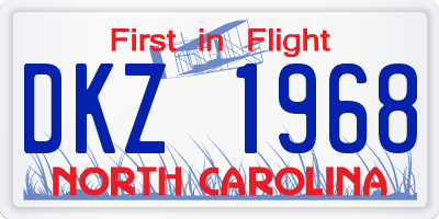 NC license plate DKZ1968