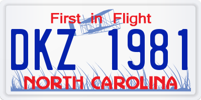NC license plate DKZ1981