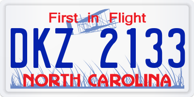 NC license plate DKZ2133