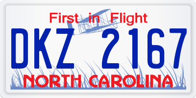 NC license plate DKZ2167
