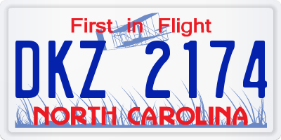 NC license plate DKZ2174