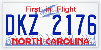 NC license plate DKZ2176