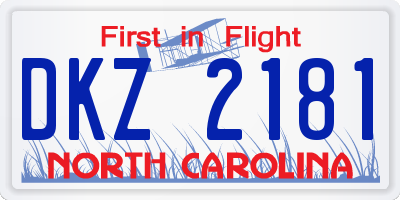 NC license plate DKZ2181