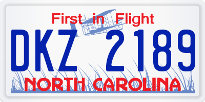 NC license plate DKZ2189