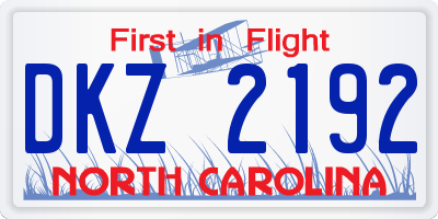 NC license plate DKZ2192