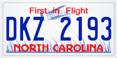 NC license plate DKZ2193