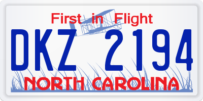 NC license plate DKZ2194