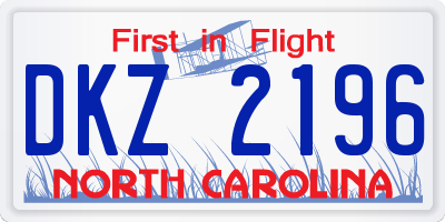 NC license plate DKZ2196