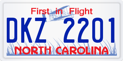 NC license plate DKZ2201
