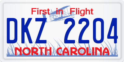 NC license plate DKZ2204