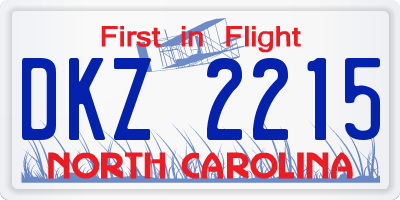 NC license plate DKZ2215