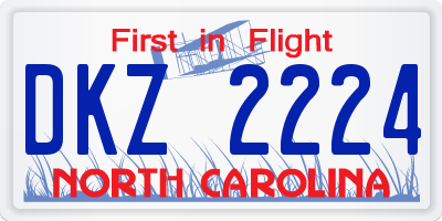 NC license plate DKZ2224