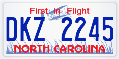 NC license plate DKZ2245