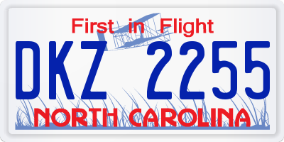 NC license plate DKZ2255
