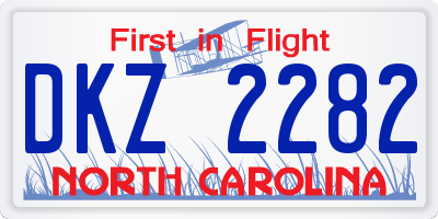 NC license plate DKZ2282