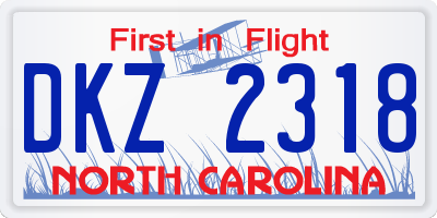 NC license plate DKZ2318