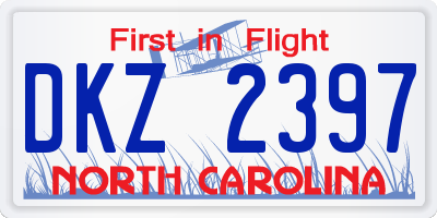 NC license plate DKZ2397