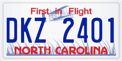 NC license plate DKZ2401