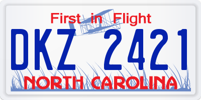 NC license plate DKZ2421