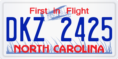 NC license plate DKZ2425