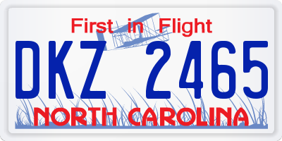 NC license plate DKZ2465