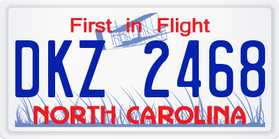NC license plate DKZ2468