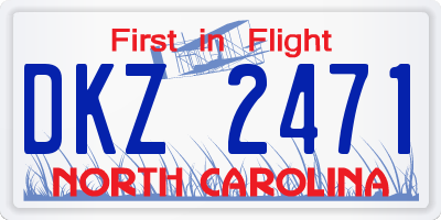 NC license plate DKZ2471