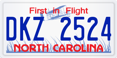 NC license plate DKZ2524