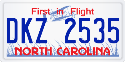 NC license plate DKZ2535