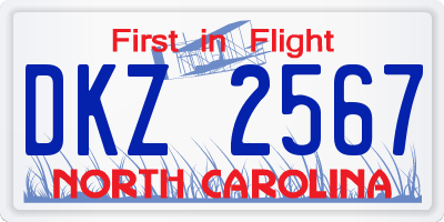 NC license plate DKZ2567