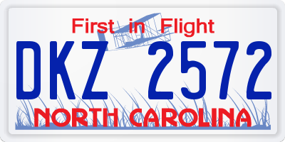 NC license plate DKZ2572