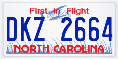 NC license plate DKZ2664