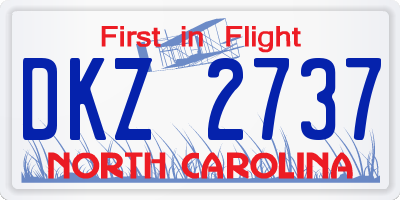 NC license plate DKZ2737