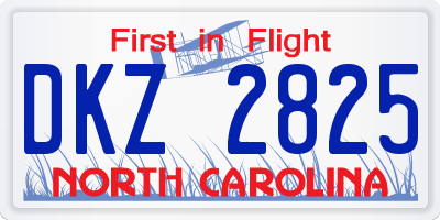 NC license plate DKZ2825
