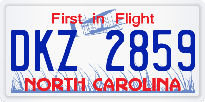 NC license plate DKZ2859