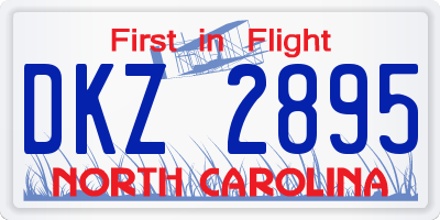 NC license plate DKZ2895