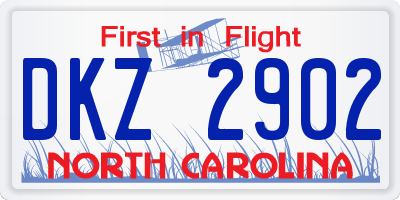 NC license plate DKZ2902