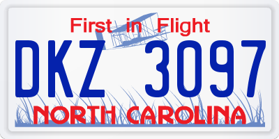 NC license plate DKZ3097
