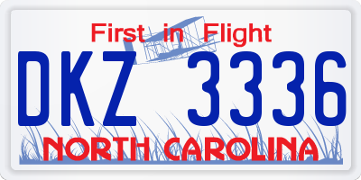 NC license plate DKZ3336