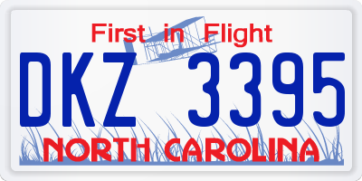 NC license plate DKZ3395
