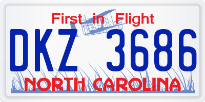 NC license plate DKZ3686